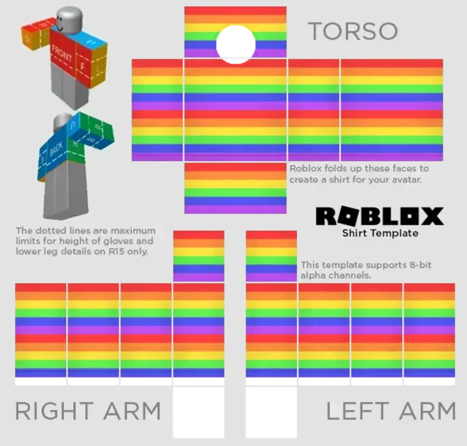 Free Rainbow Outfit Roblox Quần áo Roblox Mẫu thiết kế miễn phí ...