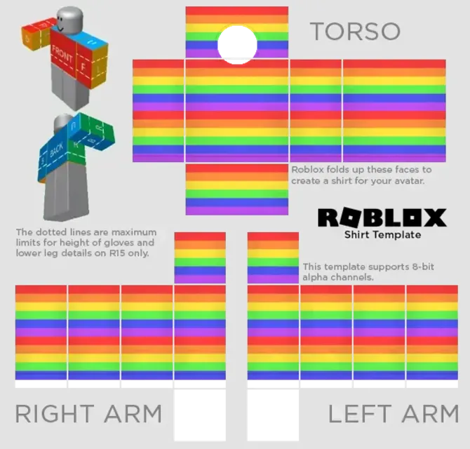 Clothing Template for Roblox With Bright Print - Mediamodifier