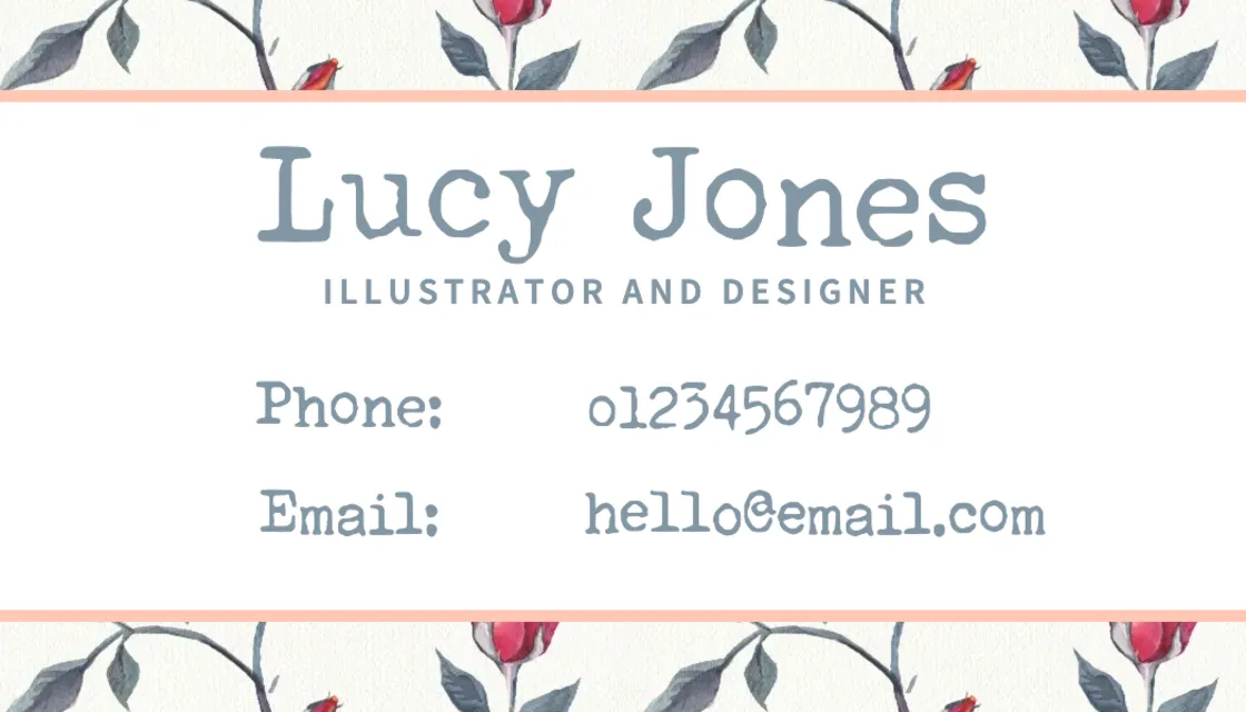 Roses Print Business Card Back Visitkort designskabeloner til alle kreative behov: