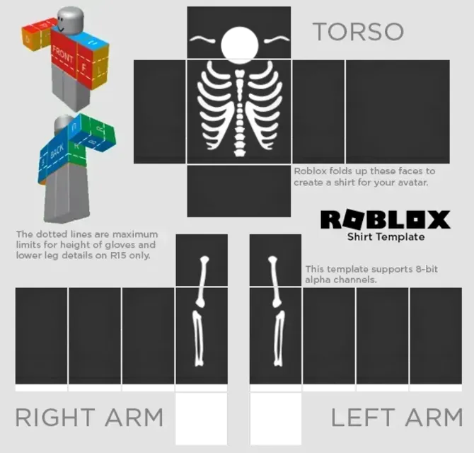 Free Halloween Roblox Clothing Skeleton Sweater Design Template