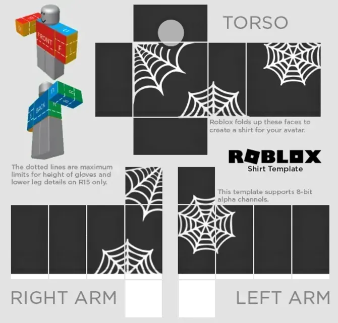 Free Roblox Clothing Spider Web Sweater Roblox Clothes Free Graphic And Design Templates For All 
