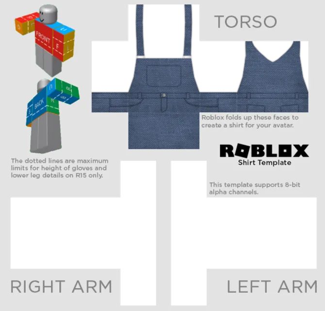 Jumpsuit Template for Roblox - Mediamodifier