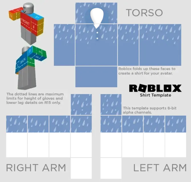 Rain Weather Blue Collar Shirt Roblox odjeća Besplatni predlošci ...