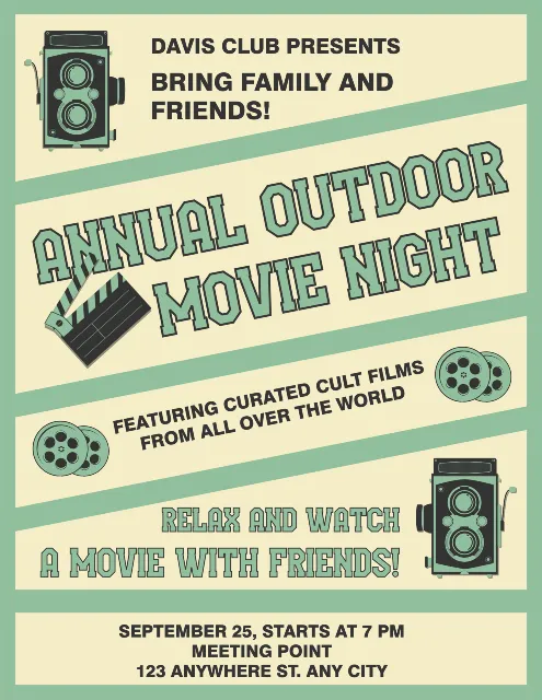 Annual Outdoor Movie Night Flyer Free design Templates for all creative needs : Pixlr
