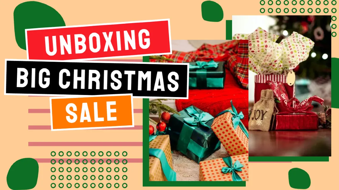 Unboxing Big Christmas Sale YouTube Thumbnail Free design Templates for all  creative needs : Pixlr