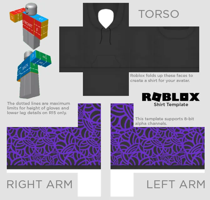 Một chiếc áo hoodie đen với tay áo hoạ tiết sẽ khiến bạn cảm thấy phong cách và độc đáo khi sử dụng trong game Roblox. Hãy cập nhật ngay trang phục của bạn với kiểu áo này để thể hiện phong cách thời trang của mình.