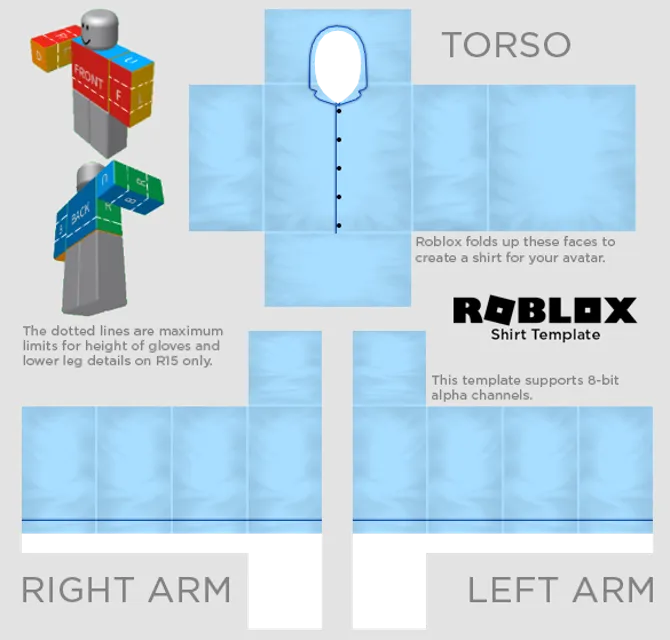 Openwork Jacket and Blue Pants Template for Roblox - Mediamodifier