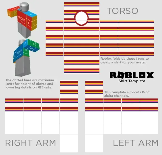 T-shirt Template With Scrambled Eggs and Striped Pants for Roblox -  Mediamodifier