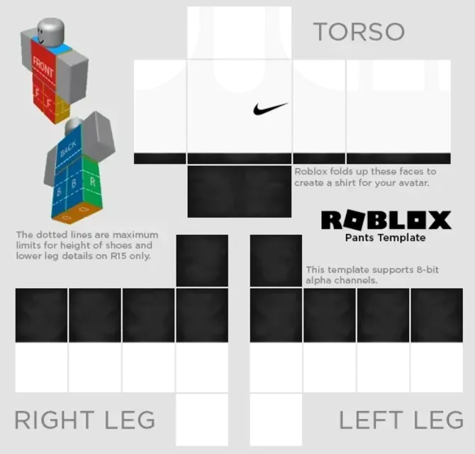 Transparent Roblox Pants Template in 2023