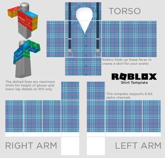 PC / Computer - Roblox - Blue Plaid Shirt - The Textures Resource