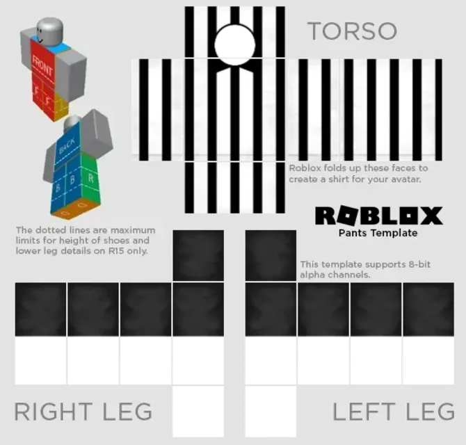 Free Roblox Soccer Referee Attire Design Template | PIXLR