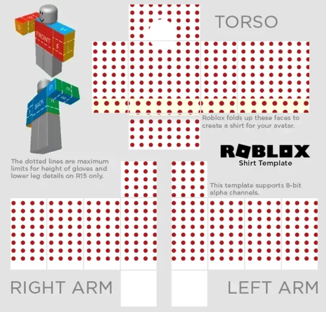 Clothing Template for Roblox With Bright Print - Mediamodifier