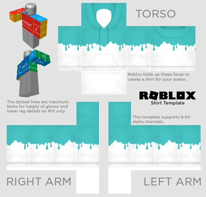 Clothing Template for Roblox With Bright Print - Mediamodifier