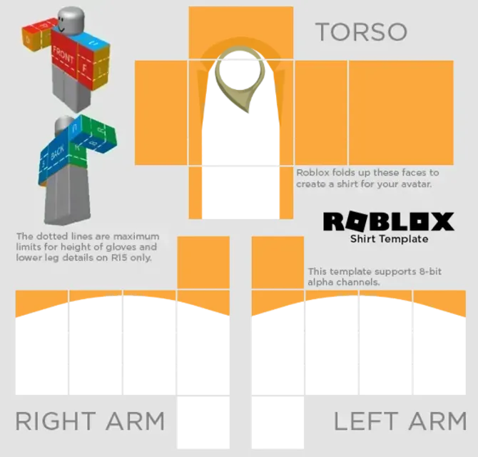 Clothing Template for Roblox With Bright Print - Mediamodifier