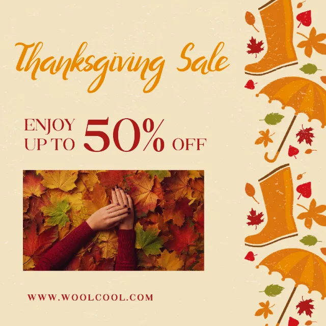 Autumn Fashion Thanksgiving Sale Instagram Post Template ソーシャルメディアポスト すべてのクリエイティブニーズを満たす無料デザイン 