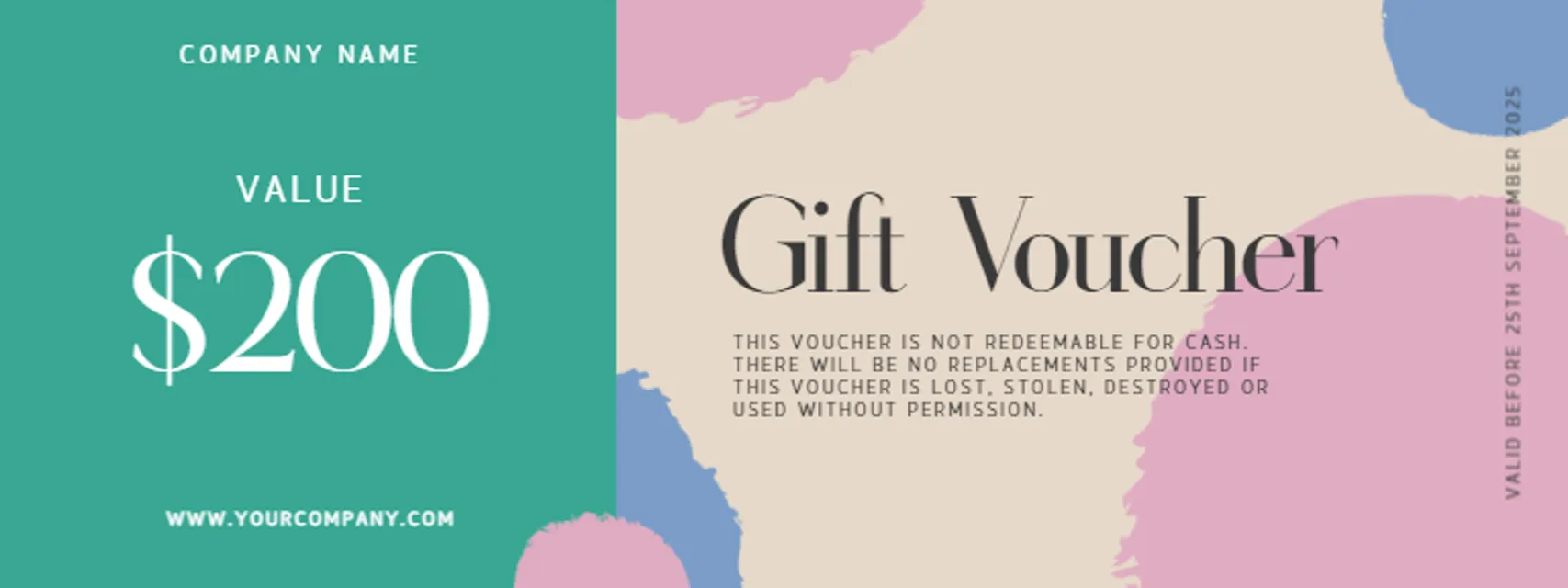 Gift Voucher Value 200 voucher 크리에이티브를 위한 무료 디자인 템플릿 Pixlr