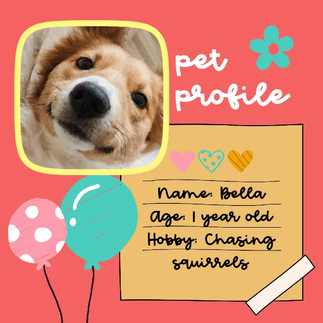 Pet Profile ソーシャルメディアポスト すべてのクリエイティブニーズを満たす無料デザインテンプレート Pixlr