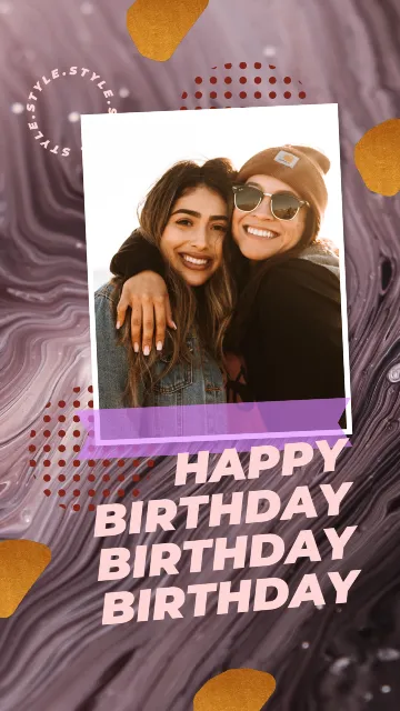 Modern Happy Birthday Instagram Story Design Template | PIXLR