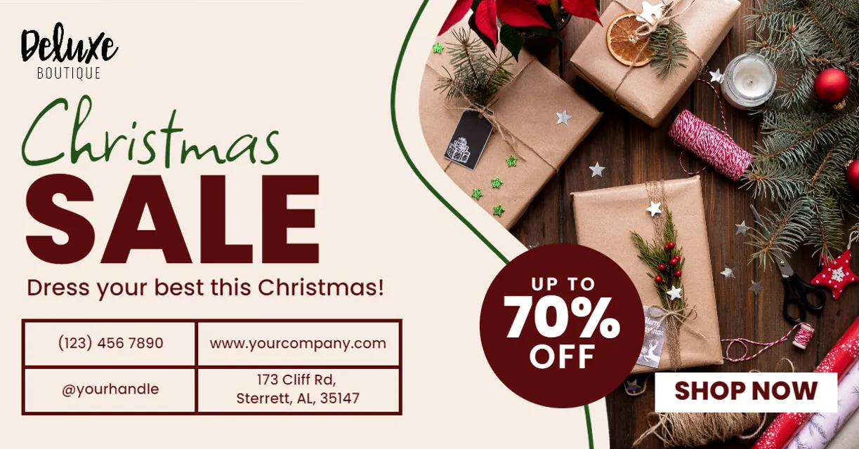 Christmas Sale Presents Design Template | PIXLR