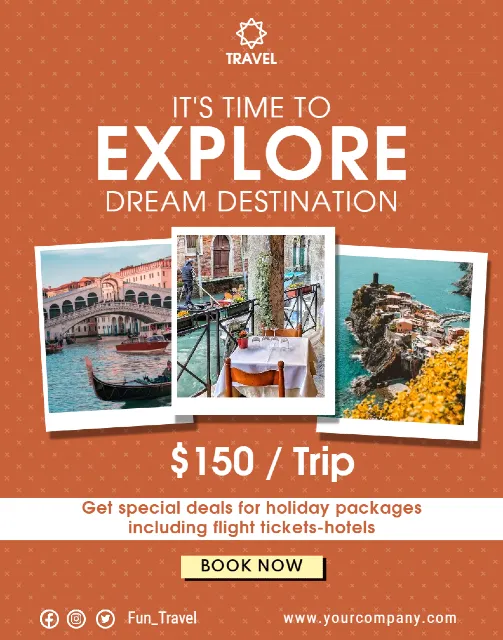 It's time to explore dream destination Póster Plantillas de diseño