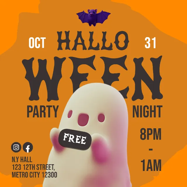 Halloween Party Night Design Template PIXLR